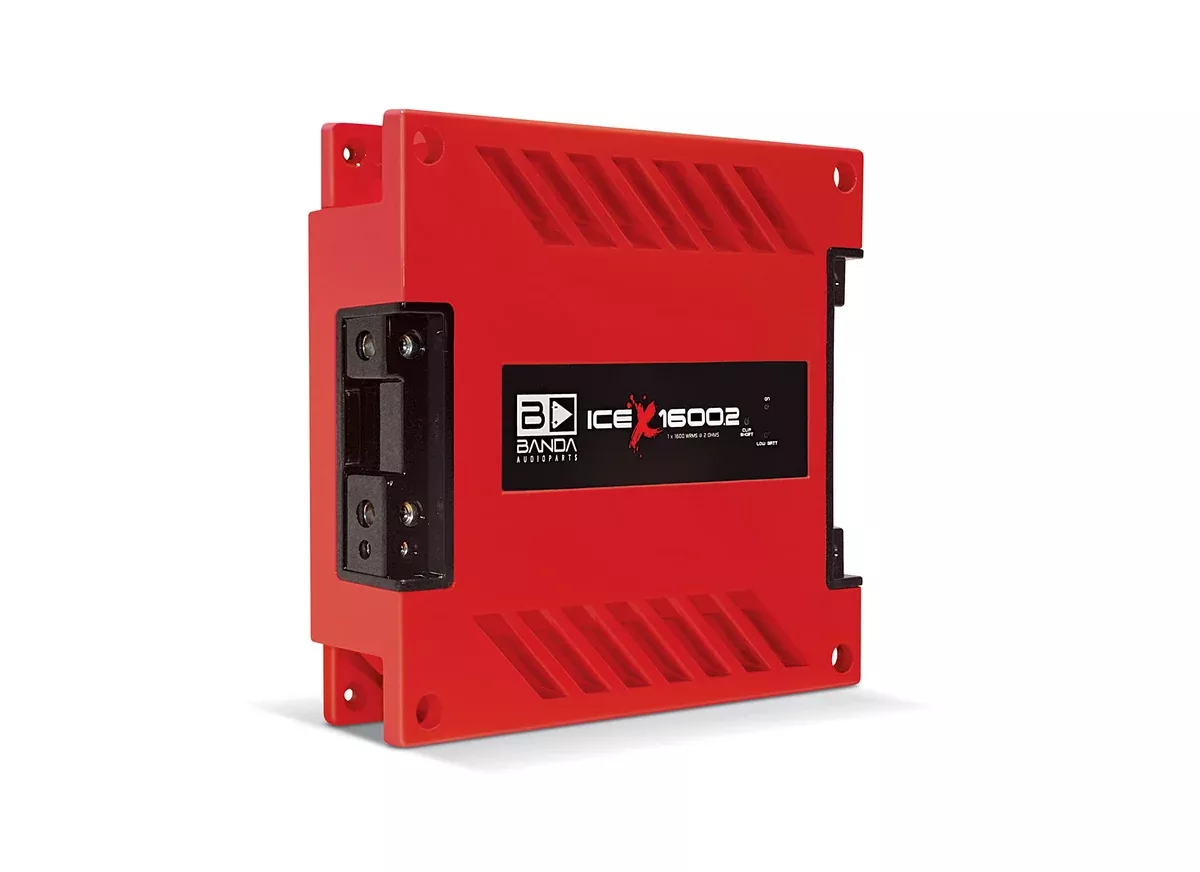 1-Ch. Vehicle Audio Bass Amplifier - 1900W High-Powered Mono Bass Amp w/Subsonic Filter and Low Pass Filter Stable at 2 ohms, LED Indicators, Sound Specialization, Green - Banda ICEX1600.2GREEN