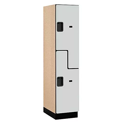 18" Wide Double Tier 'S' Style Designer Wood Locker - 1 Wide - 6 Feet High - 21 Inches Deep - Mahogany