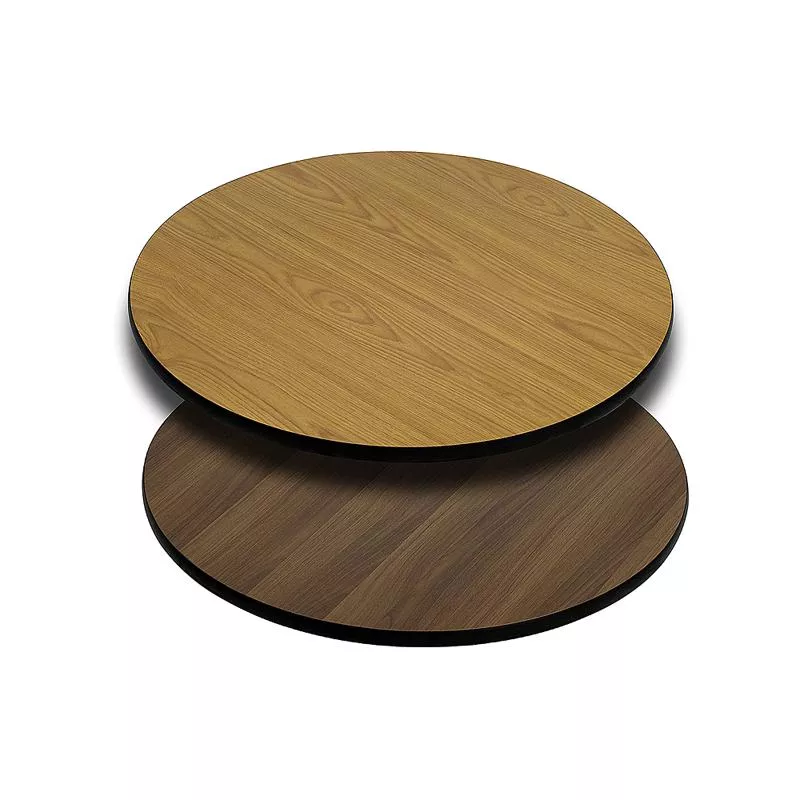 24'' Round Table Top with Natural or Walnut Reversible Laminate Top - Flash Furniture
