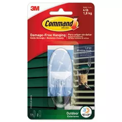 3M 17093CLRAWES All Weather Hooks & Strips PlasticLarge - 1 Hooks & 2 Strips per Pack