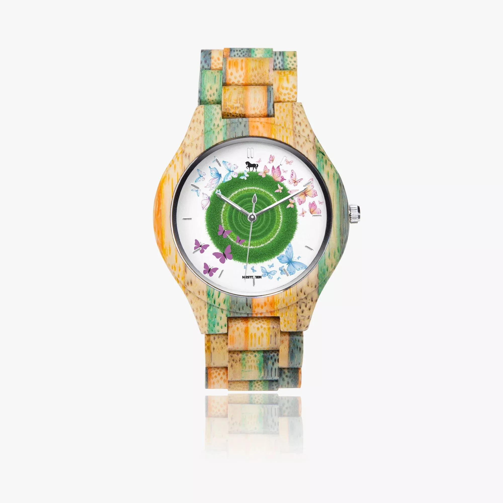 884. Camouflage Wooden Watch - Green&Blue