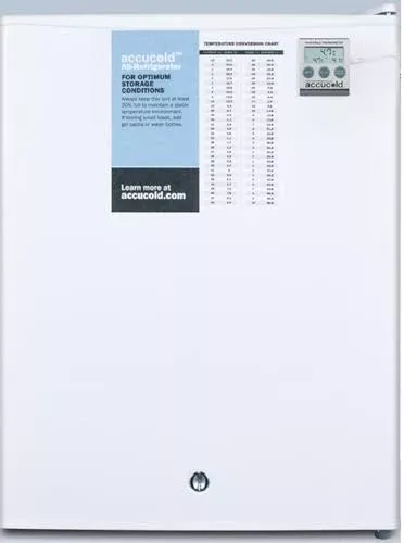 Accucold FF28LWHPLUS2 Compact All-Refrigerator - White; 2.4 Cu.Ft.; Automatic Defrost; Factory Installed Lock; CARB Compliant; RHD (Right-Hand Door Swing)
