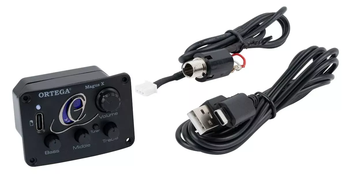 Acoustic Guitar Rechargeable Onboard Active 3-Band EQ Preamp & Piezo Pickup System w/Built-In Tuner