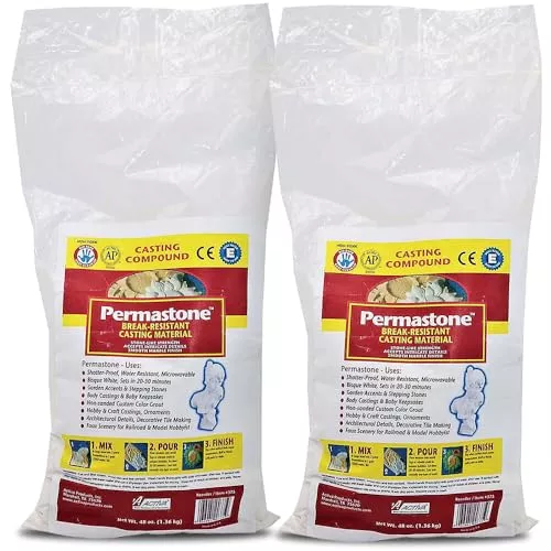ACTIVA PermaStone Casting Compound, White, 48 oz. Per Bag, 2 Bags (API375-2)