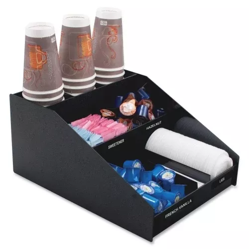 Advantus Corp. VFCC1200 Horizontal Condiment Organizer, 12w x 16d x 7 1/2h, Black