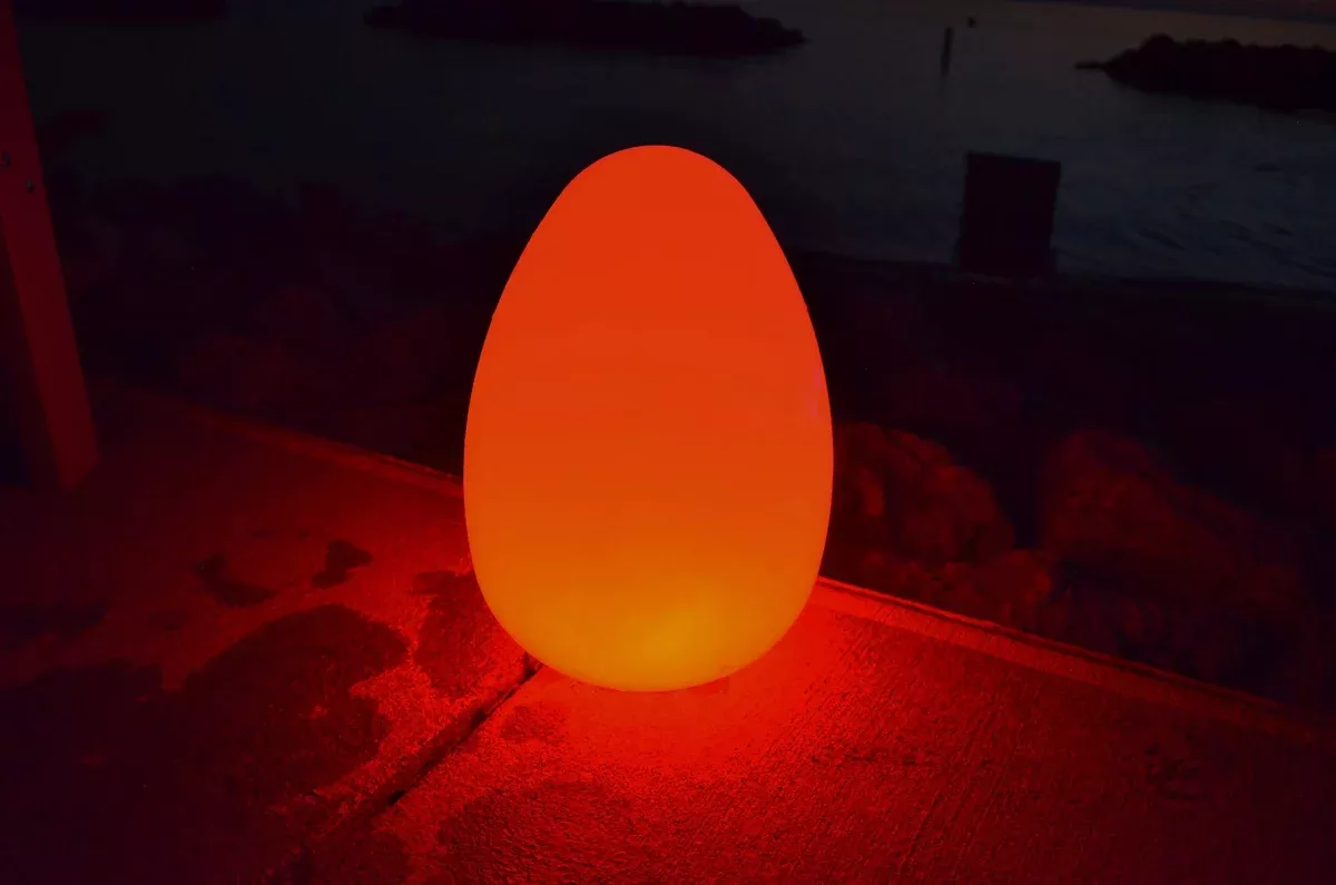 Alpha: 18 Inch Color Changing LED Light Egg; Wireless, Rechargeable Large Sized Indoor Outdoor Accent Light