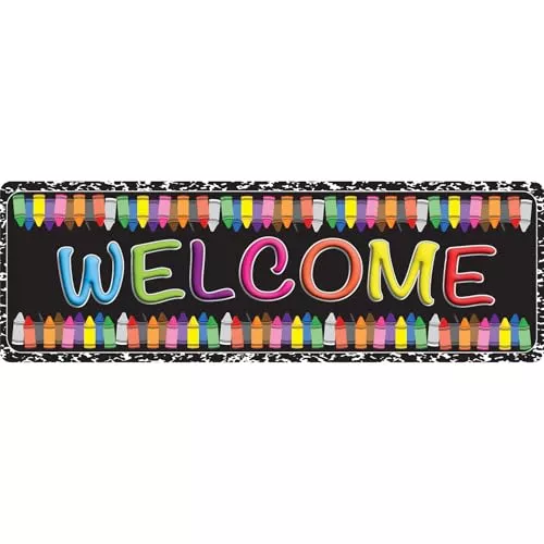 Ashley Productions The Original Fun Mat, Mat Runner, 15.5" x 47", Welcome Crayons