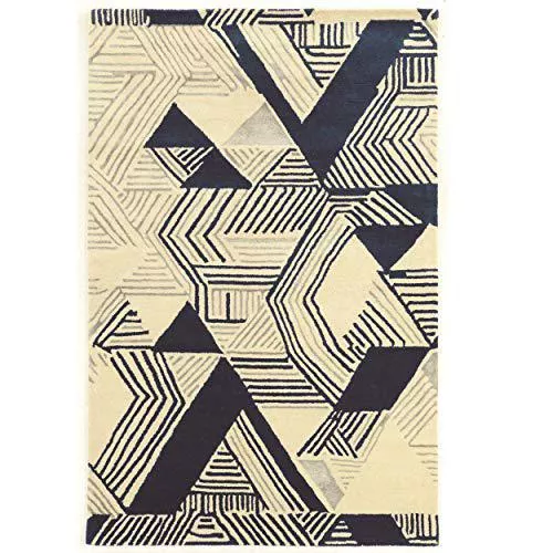 Aspire Wool Hatch Ivory & Navy 2x3, Rug - Linon
