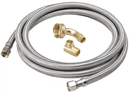 B & K Industries 496-201 0.37 in. Stainless Steel Dishwasher Connector