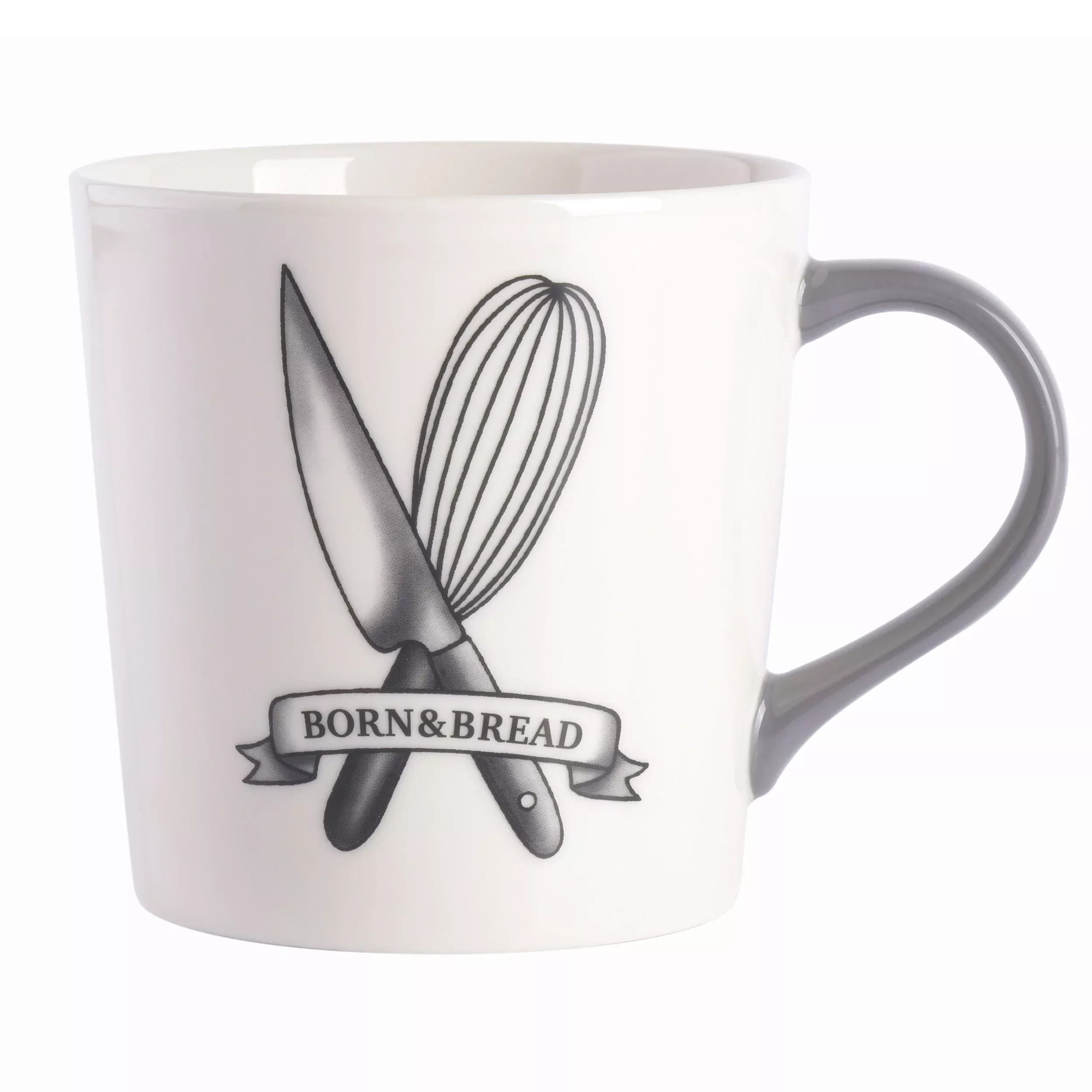 Babish17 Ounce Fine Ceramic Born & Bread Mug in White