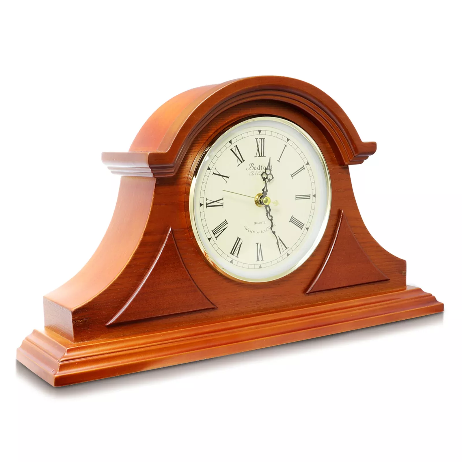 Bedford Clock CollectionMahogany Cherry Mantel Clock with Chimes