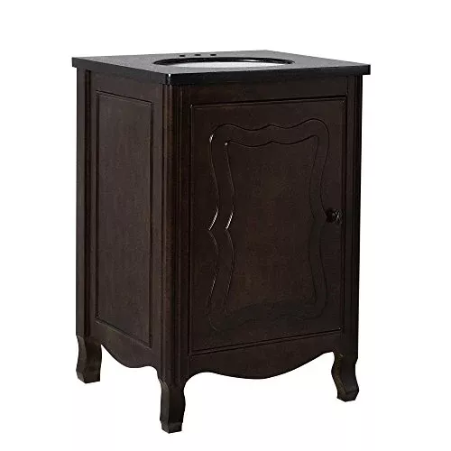 Bellaterra Home 9010-24-SW-BG 24 in Single Sink Vanity-Manufactured Wood-Sable Walnut