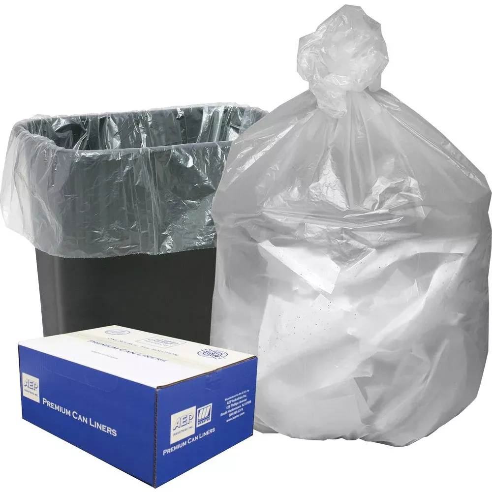 Berry High Density Commercial Can Liners - Small Size - 10 gal Capacity - 24'' Width x 24'' Length - 0.31 mil (8 Micron) Thickness - High Density - Natural - Resin - 1000/Carton - Garbage - Ultra Plus