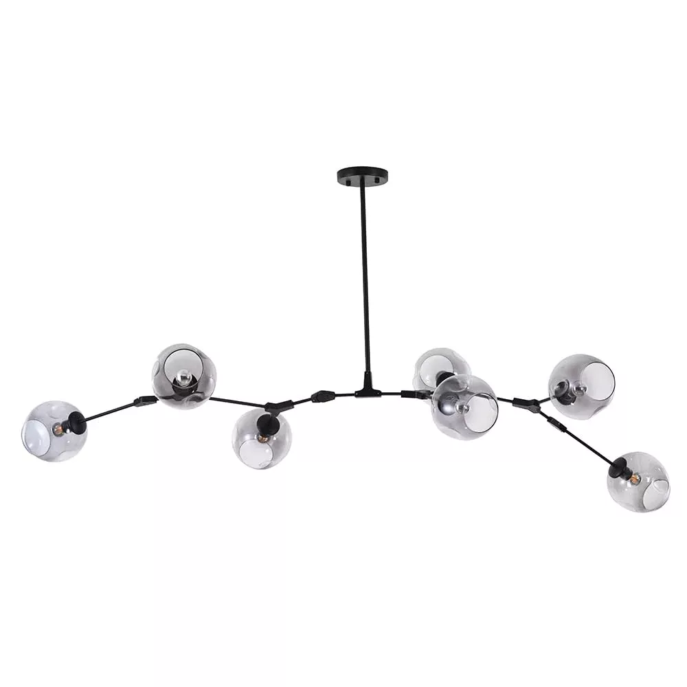BETHEL INTERNATIONAL DLS58C70B 7-Light Chandelier Black