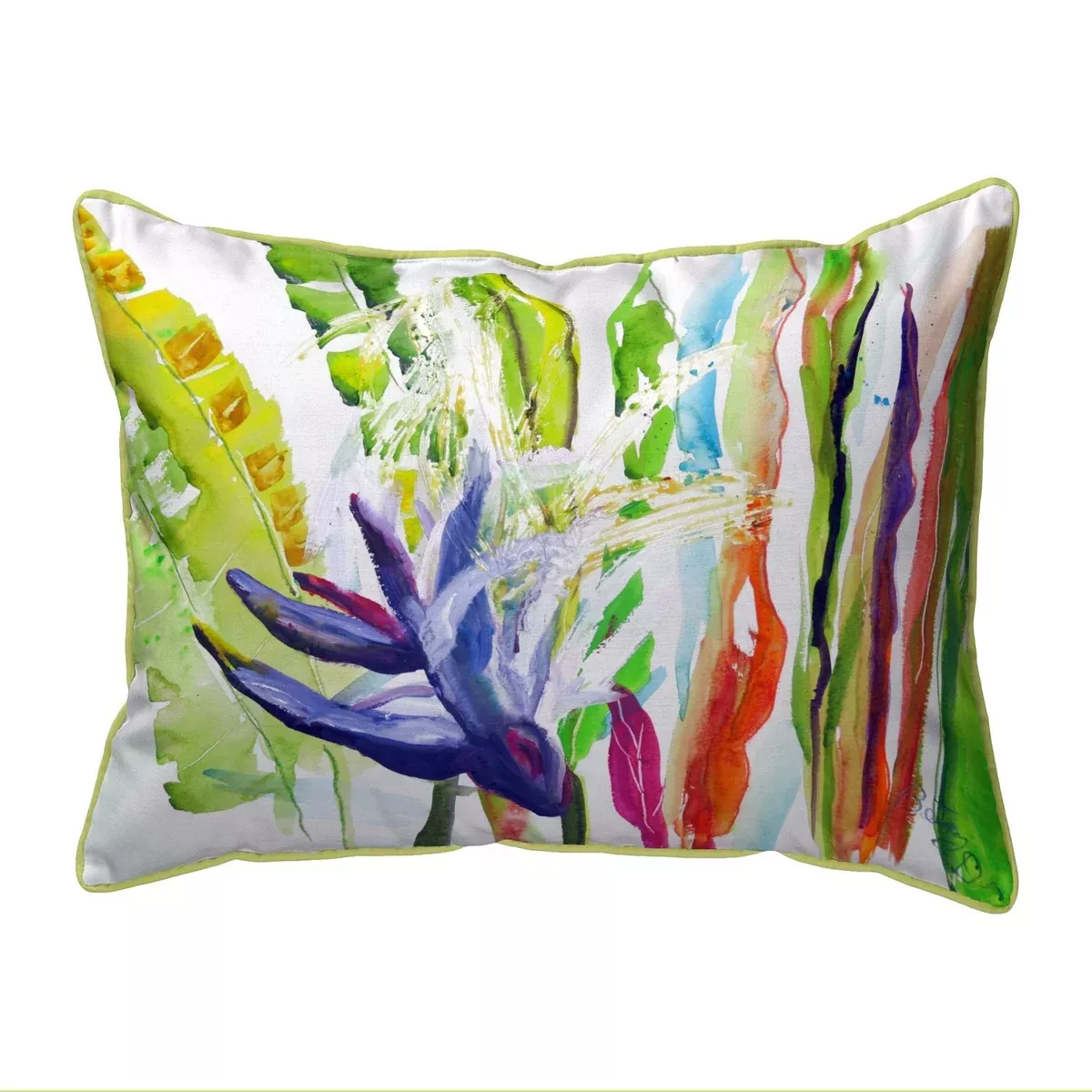Betsy Drake Abstract Bird of Paradise Extra Large Pillow 20x24