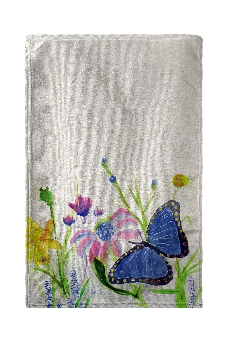 Betsy Drake Betsy's Blue Morpho Beach Towel