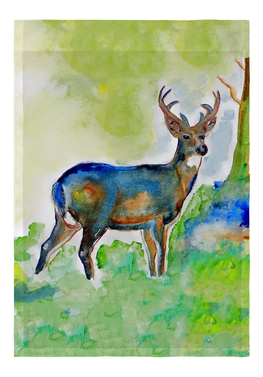 Betsy Drake Betsy's Deer Flag 12.5x18