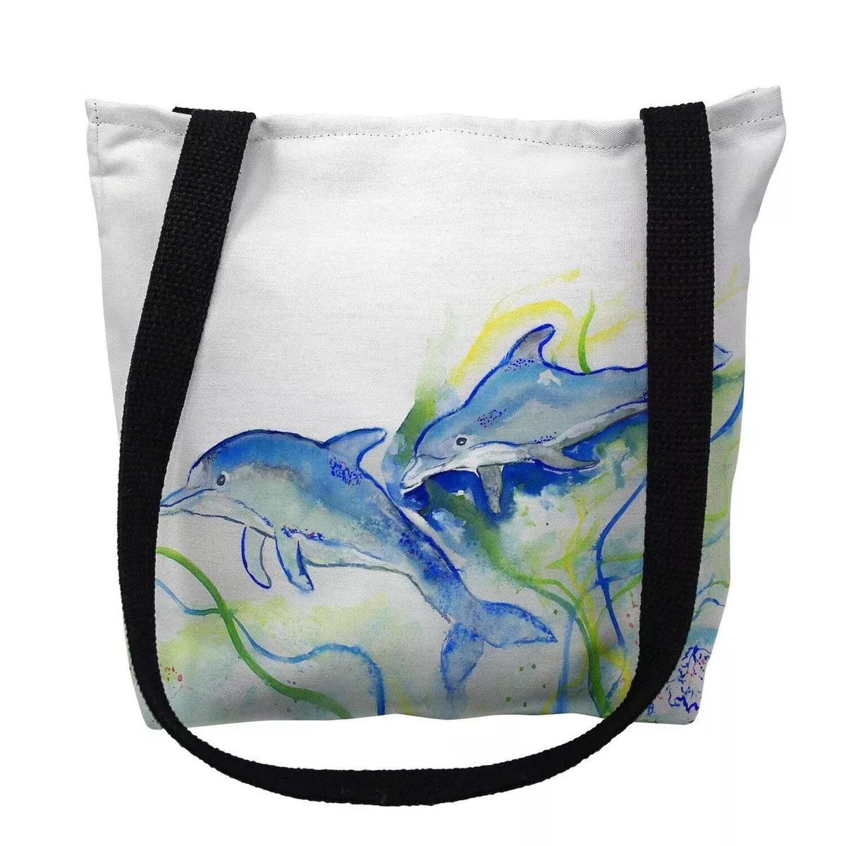 Betsy Drake Betsy's Dolphins Medium Tote Bag 16x16