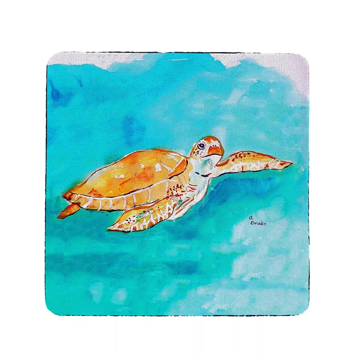 Betsy Drake Brown Sea Turtle Coaster Set of 4