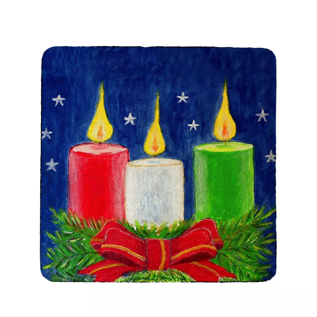 Betsy Drake Christmas Candles Coaster Set of 4