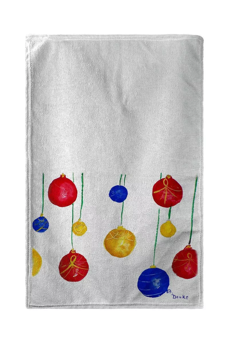Betsy Drake Christmas Ornaments Beach Towel