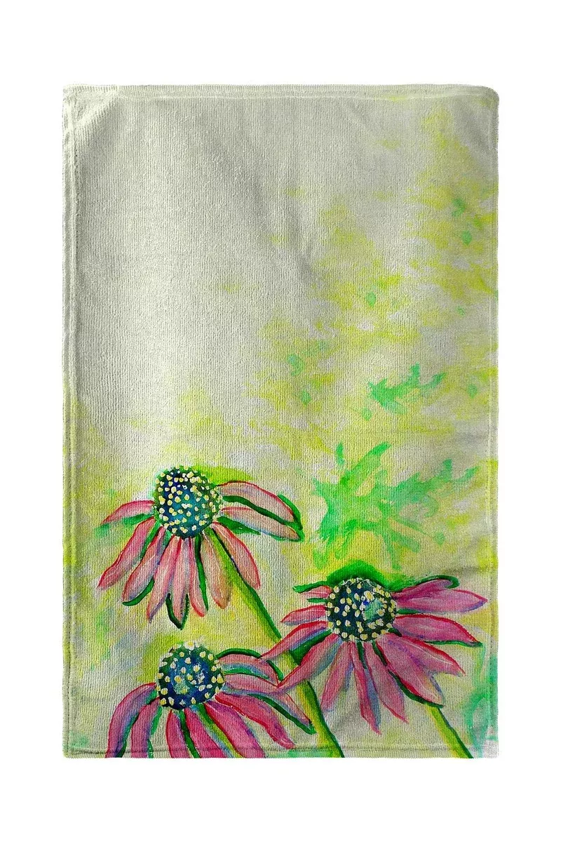 Betsy Drake Cone Flowers Beach Towel