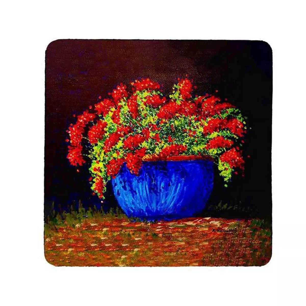 Betsy Drake CT1414 Potted Geraniums Coaster - Set of 4