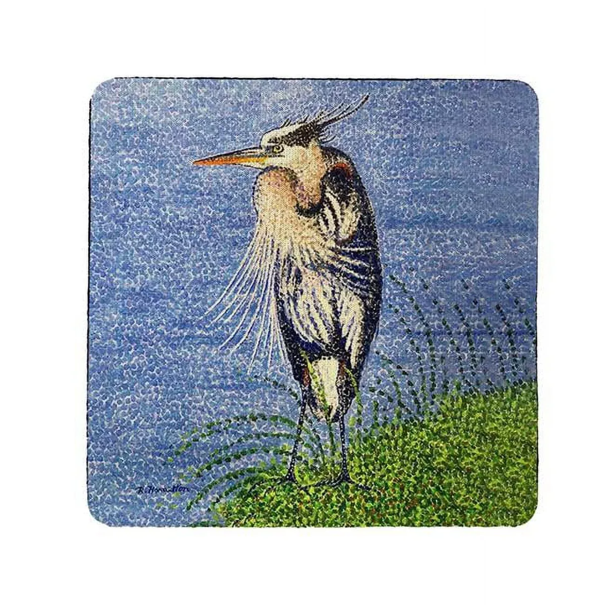 Betsy Drake CT1429 Windy Blue Heron Coaster - Set of 4