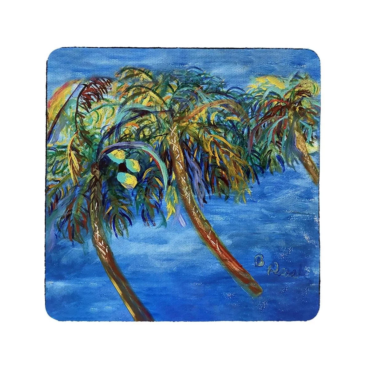 Betsy Drake CT1451 Midnight Palms Coaster - Set of 4
