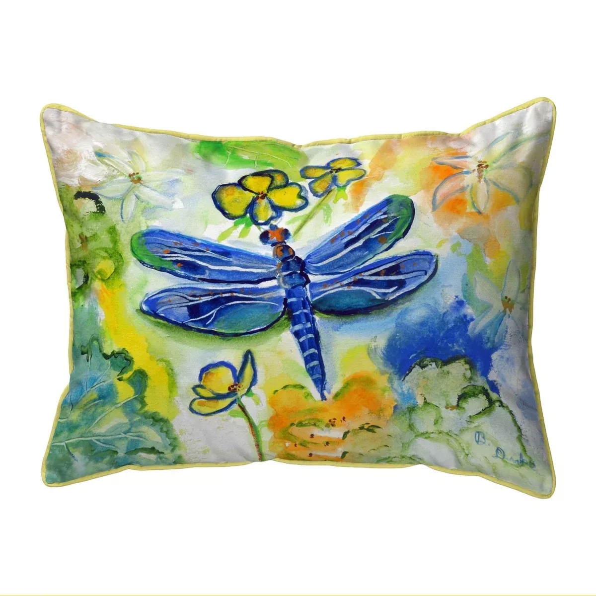 Betsy Drake Dragonfly's Garden Large Pillow 16x20
