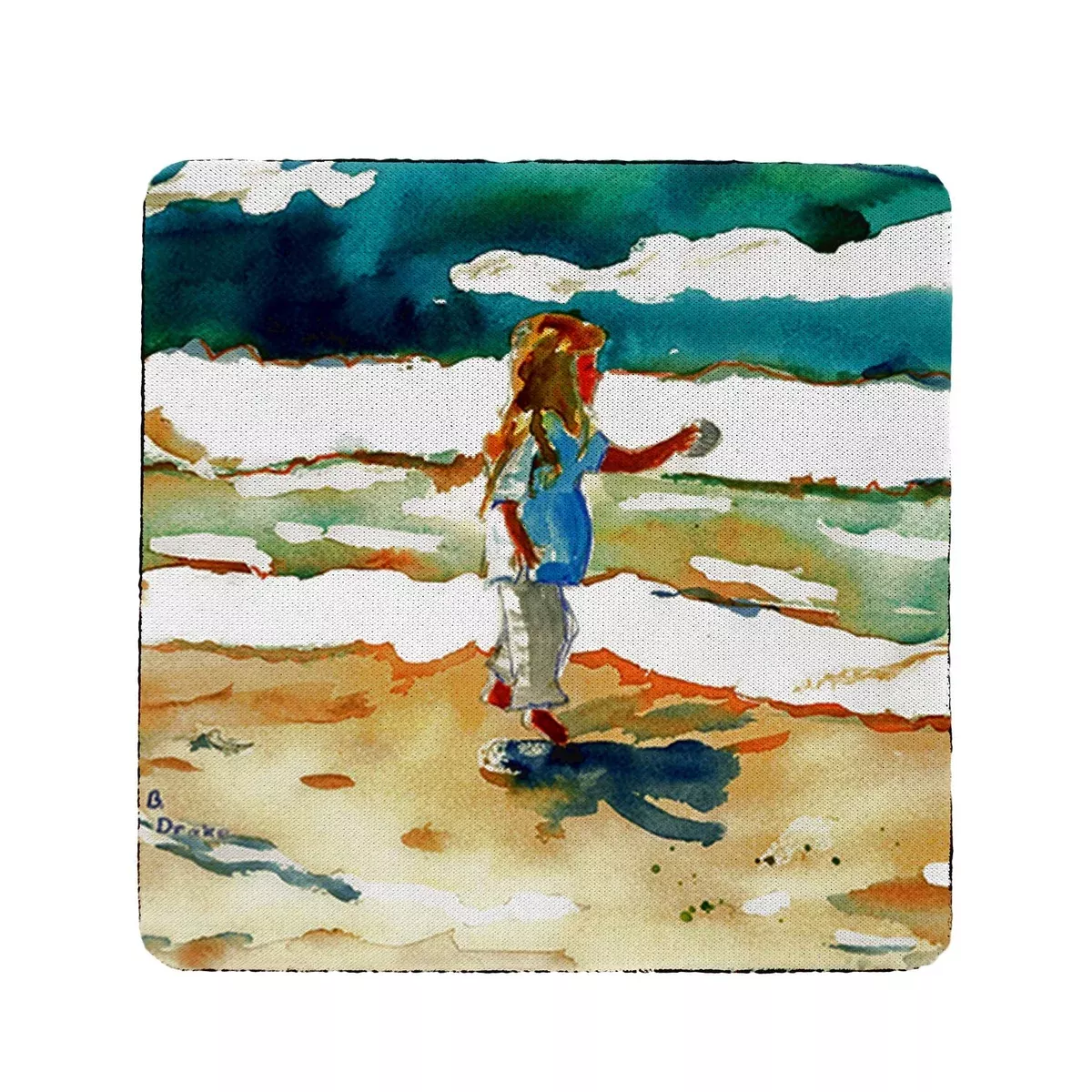 Betsy Drake Girl at The Beach Coaster Set of 4