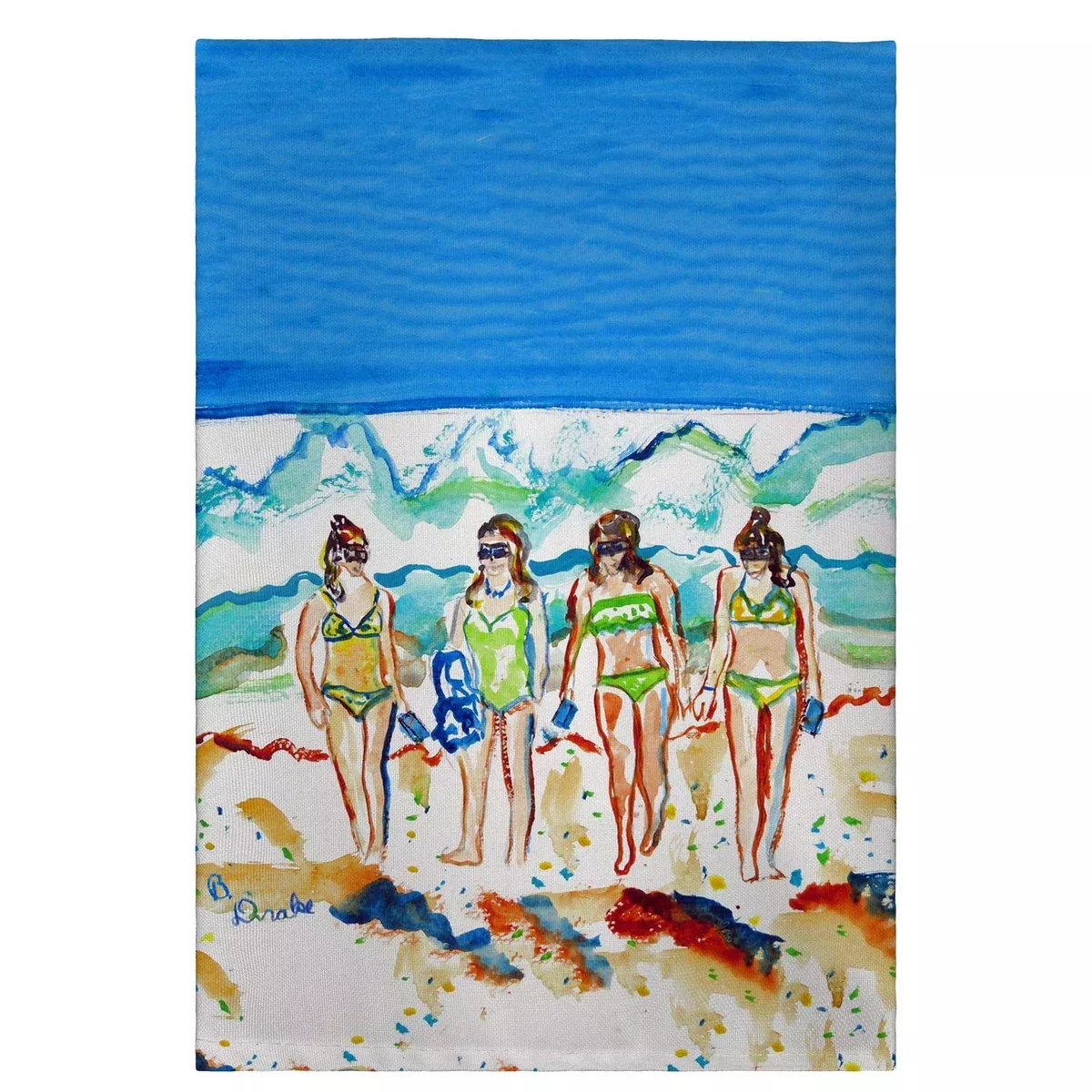 Betsy Drake The Girls Walking Guest Towel