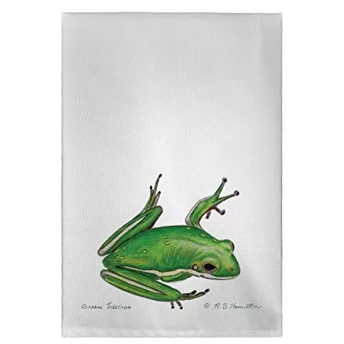Betsy Drake GT040 Green Tree Frog Guest Towel