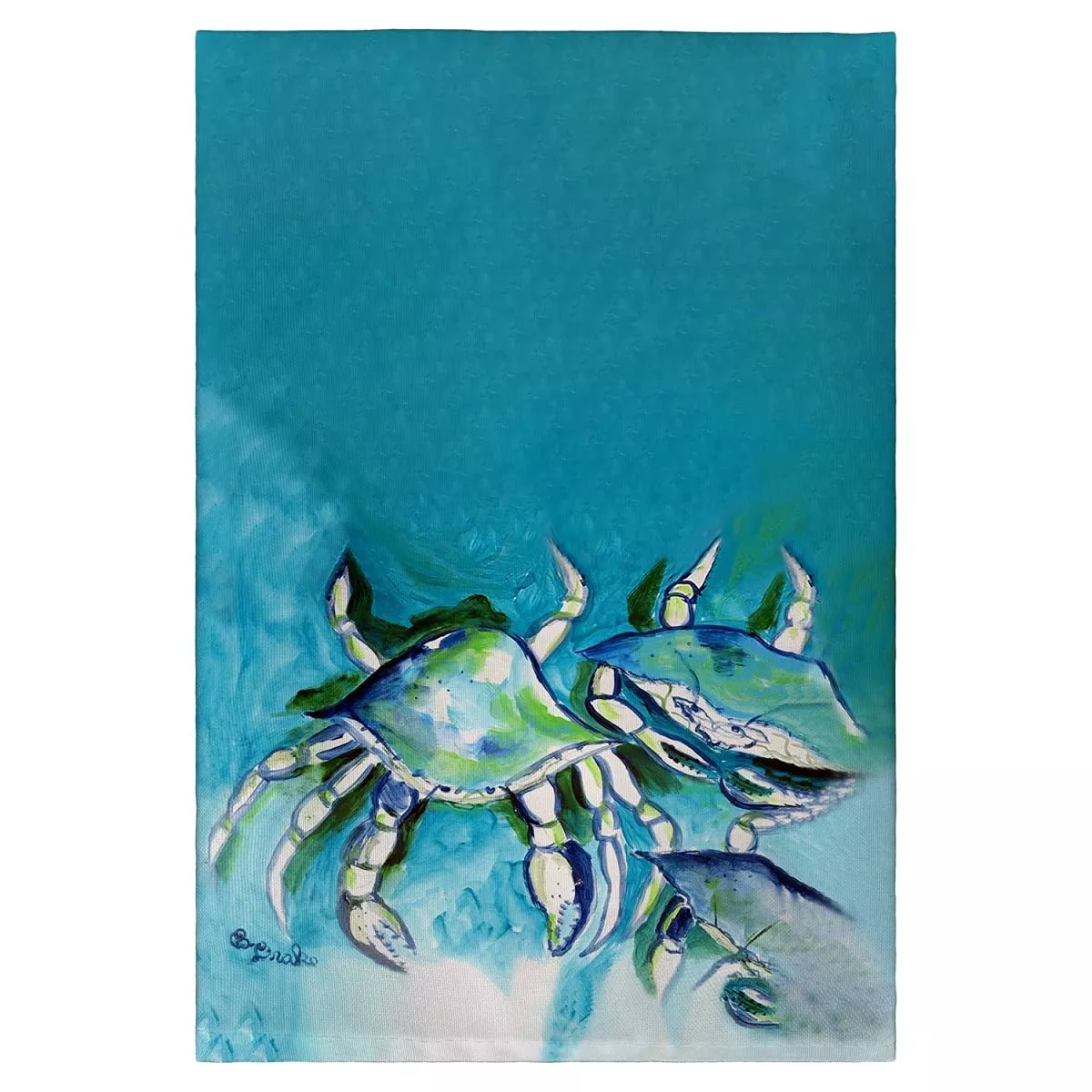 Betsy Drake GT1134 White Crabs Guest Towel
