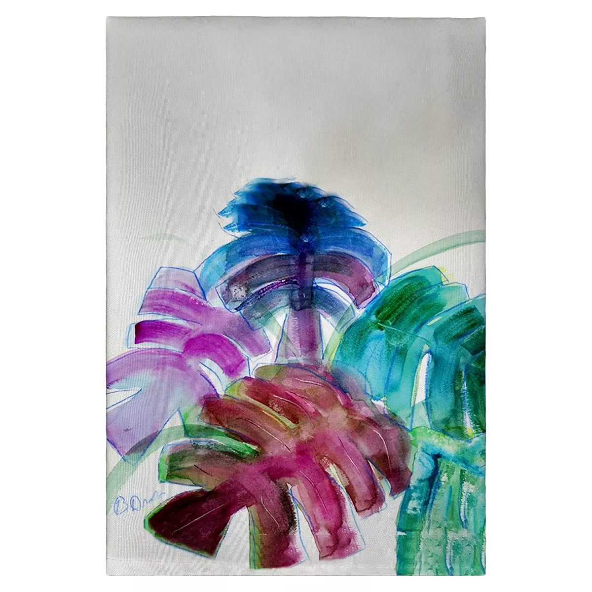 Betsy Drake GT1148 Monstera Leaves Guest Towel