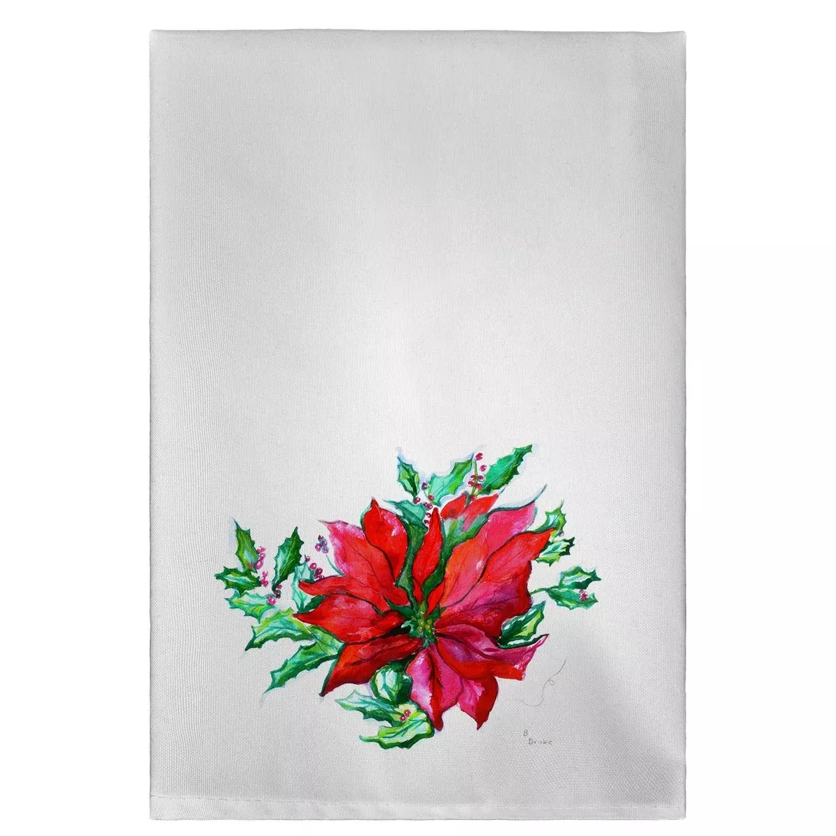 Betsy Drake GT901 Poinsettia Guest Towel