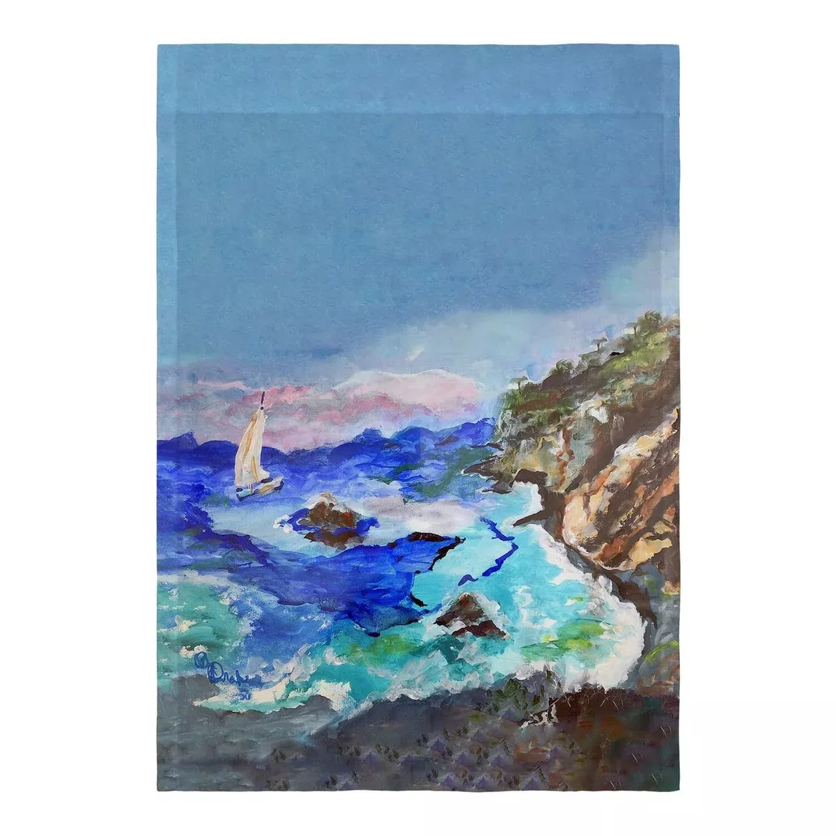 Betsy Drake Interiors Sailing the Cliffs Flag 12.5x18
