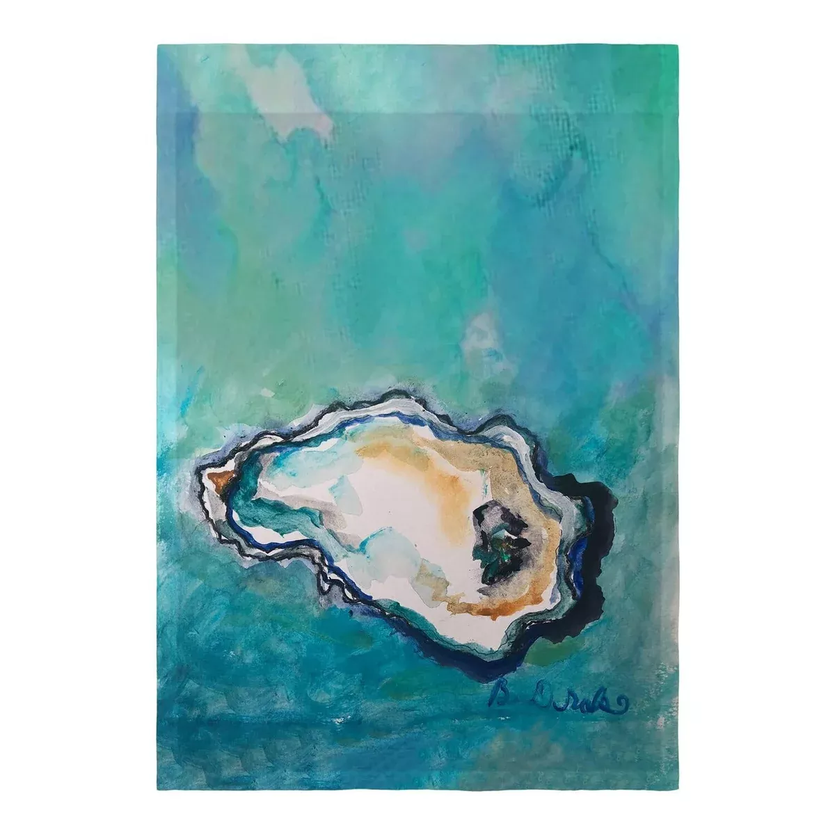 Betsy Drake Interiors Single Oyster II Flag 12.5x18