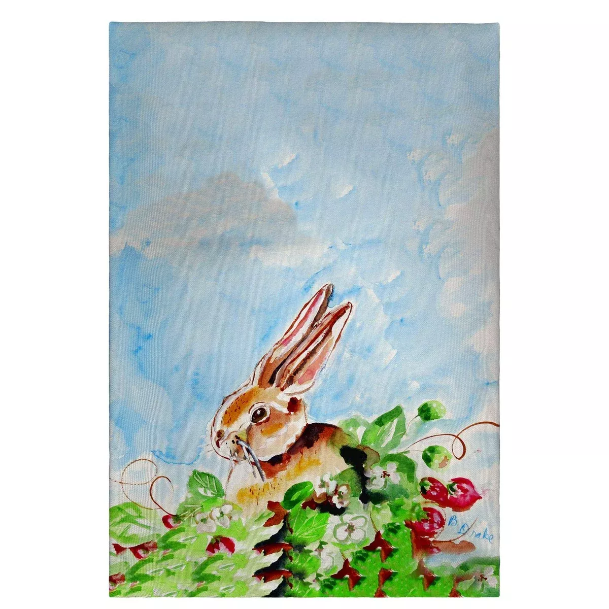 Betsy Drake Jack Rabbit Lt Guest Towel