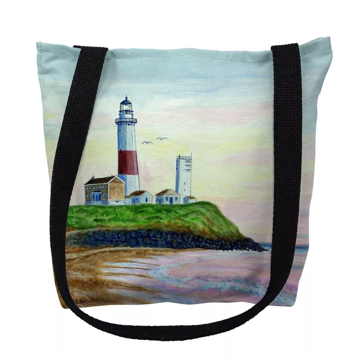 Betsy Drake Montauk Lighthouse, NY Medium Tote Bag 16x16