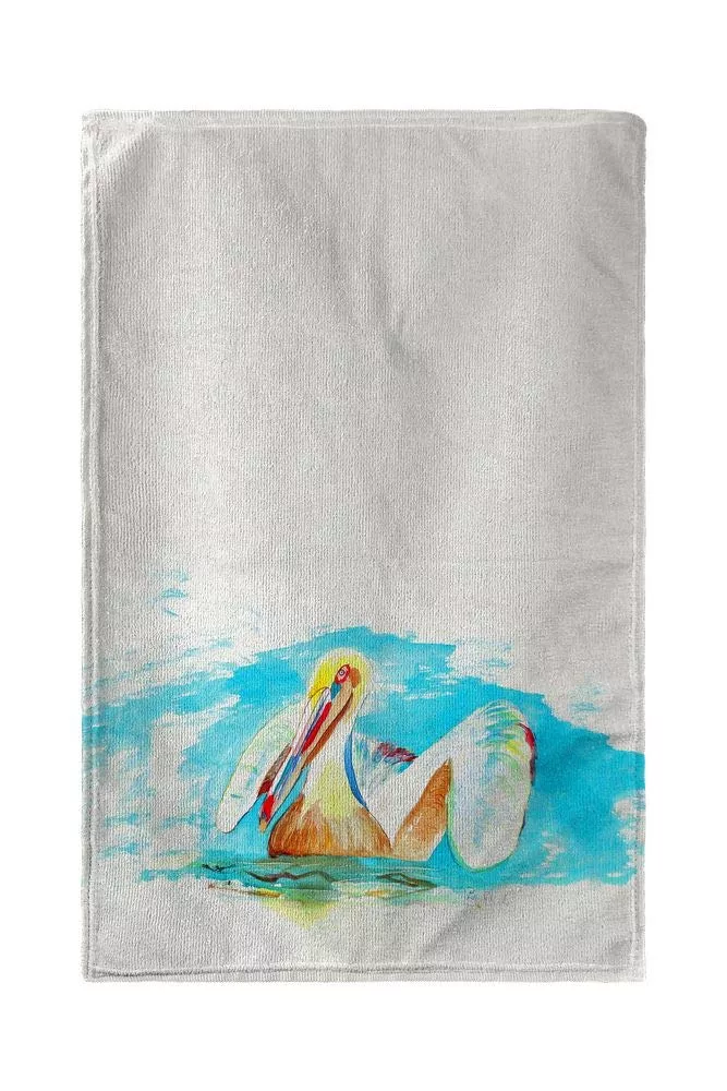 Betsy Drake Pelican in Teal Beach Towel