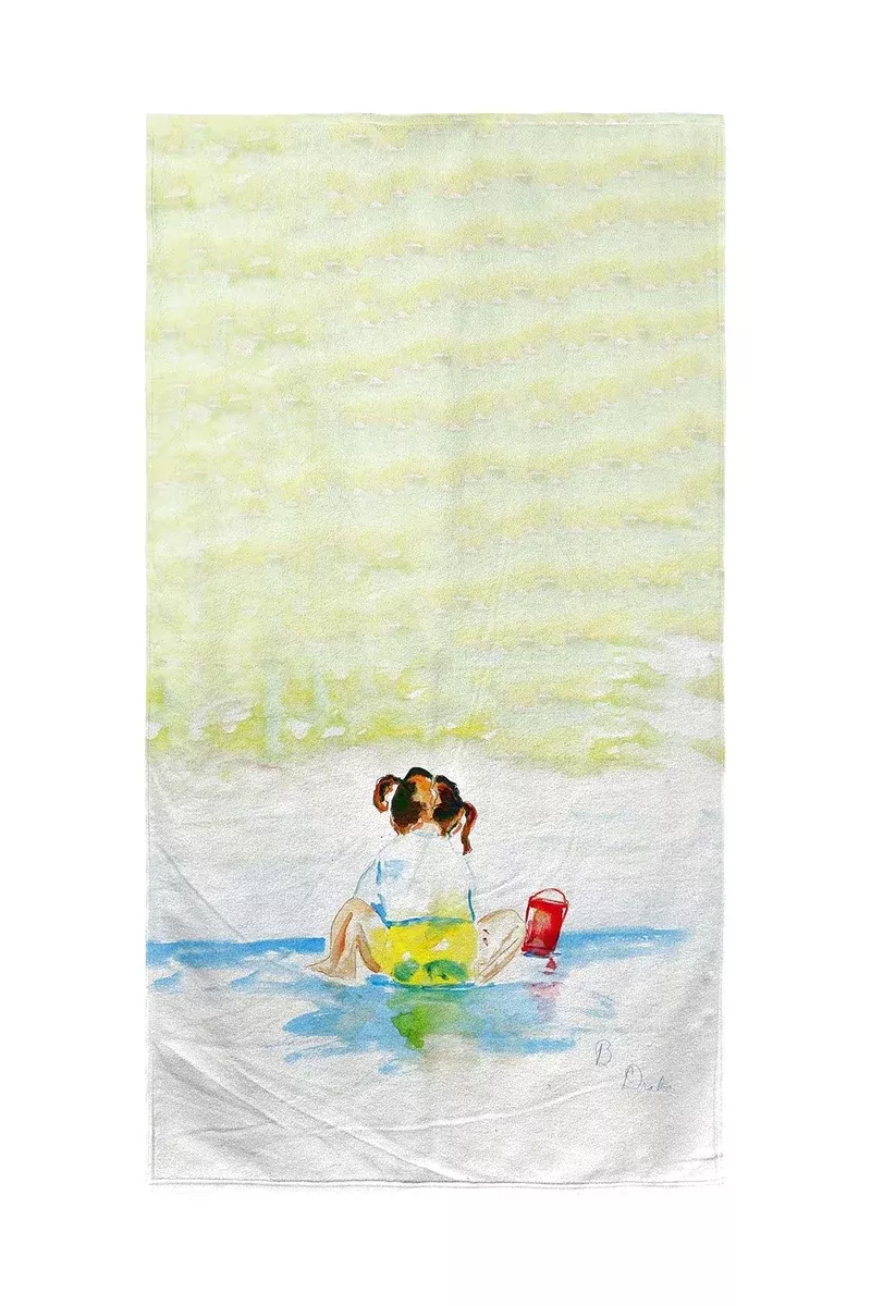 Betsy Drake Pigtails Playing Beach Towel