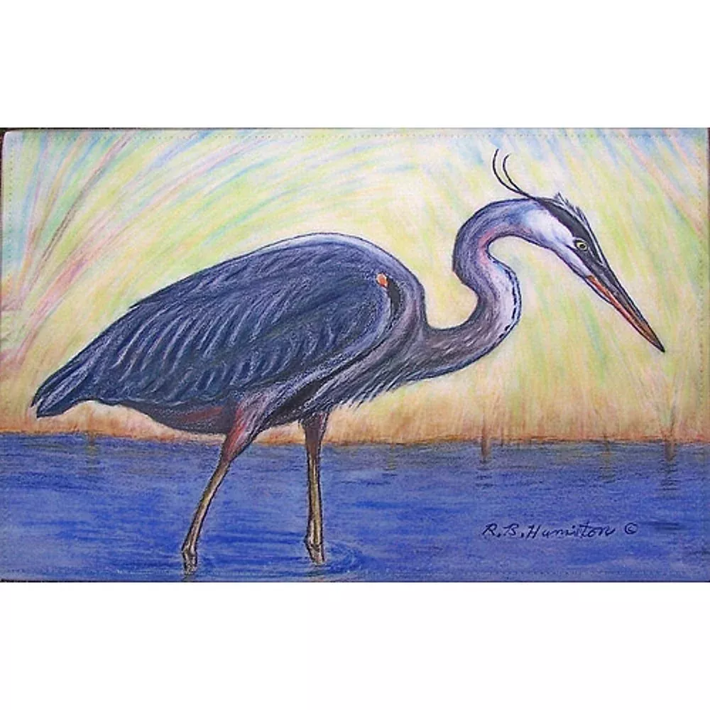 Betsy Drake PM027 Blue Heron Place Mat, Set of 4
