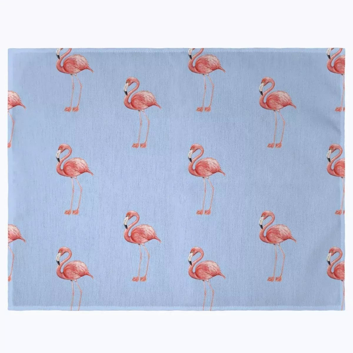 Betsy Drake PM084B Tiled Flamingos Light Blue Place Mat - Set of 4