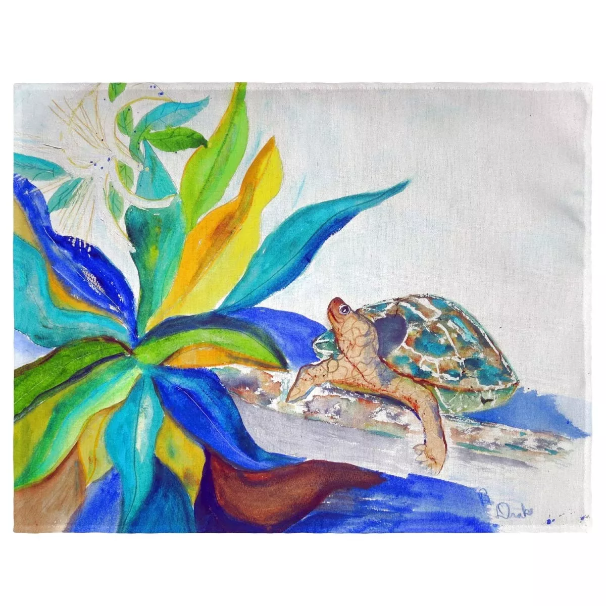 Betsy Drake PM1071 Turtle & Lily Place Mat - Set of 4