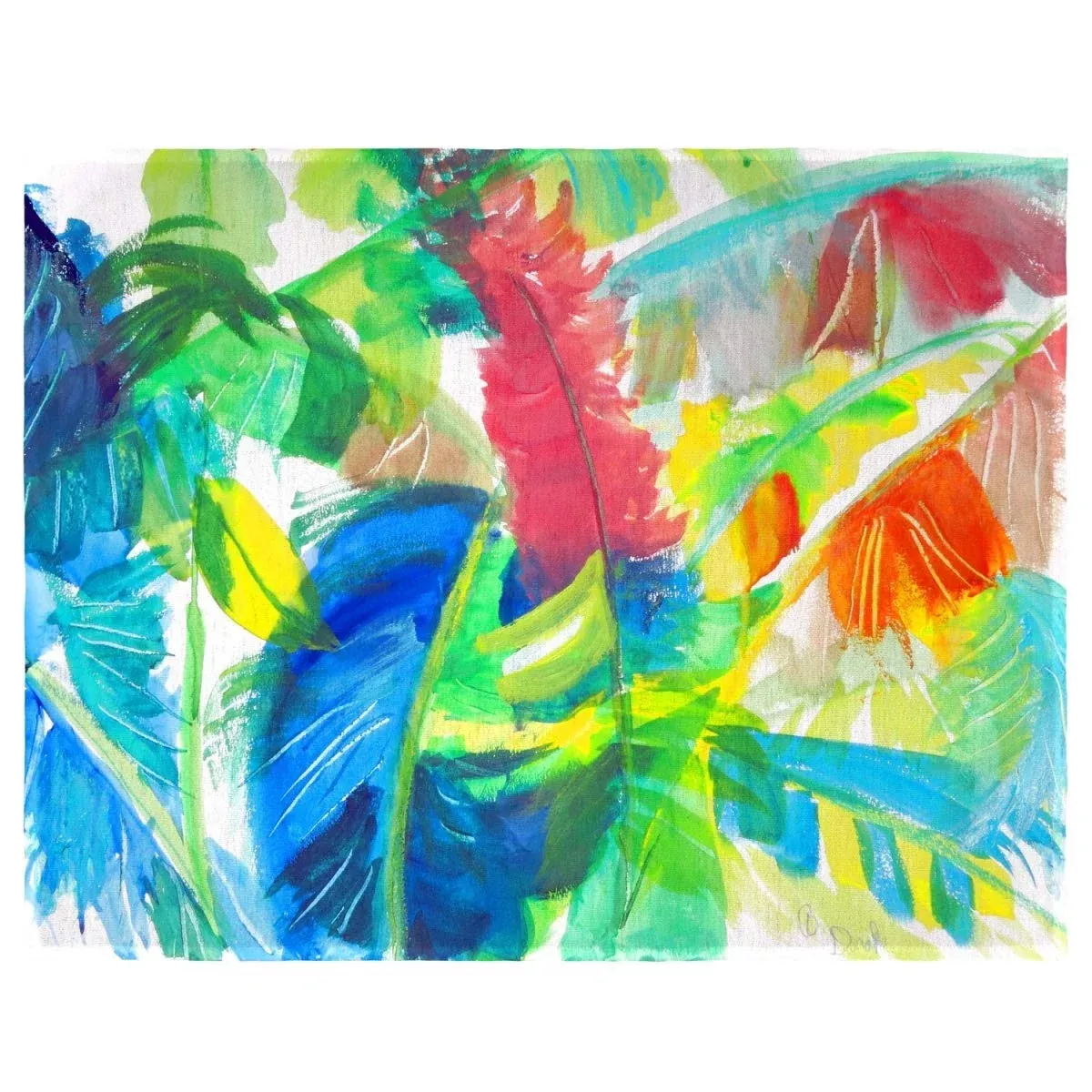 Betsy Drake PM1113 Abstract Palms Place Mat - Set of 4