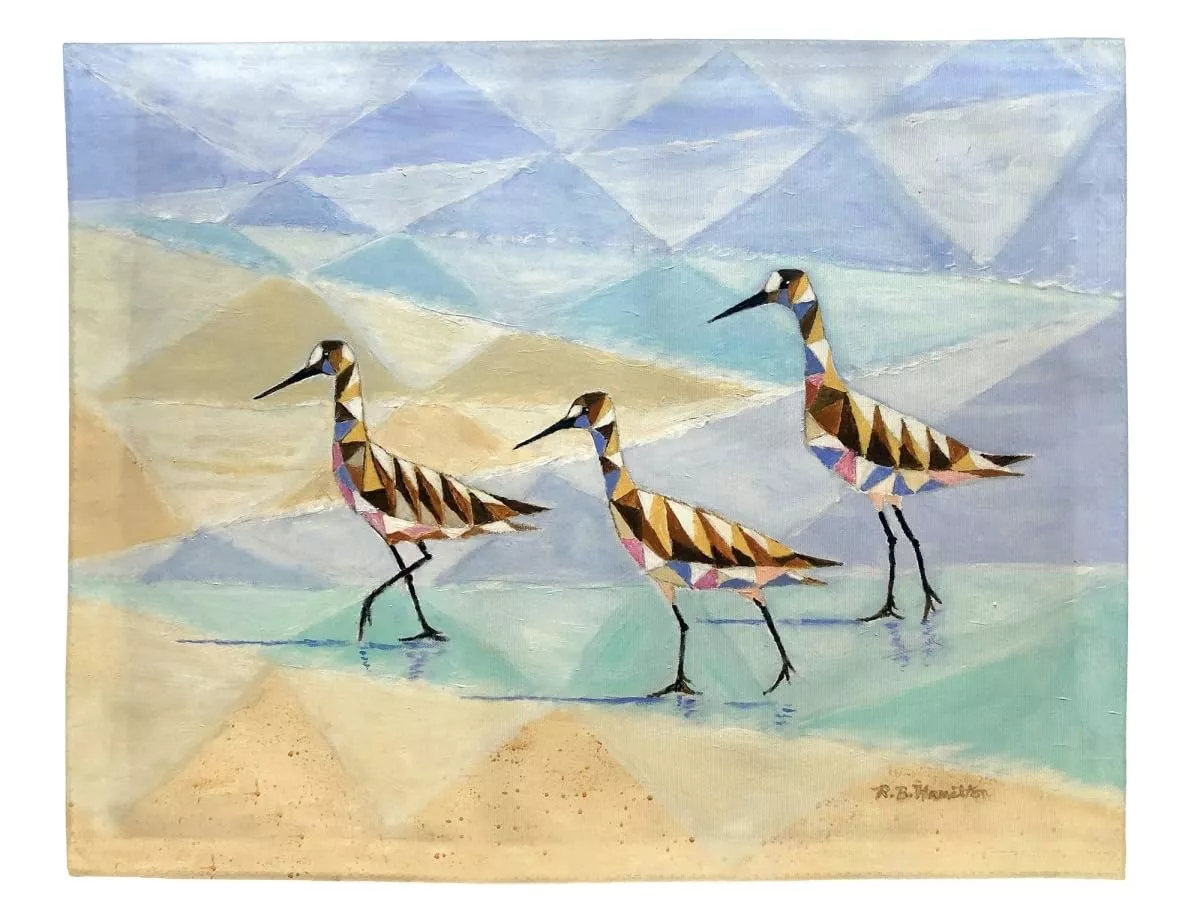 Betsy Drake PM1461 Geometric Sandpipers Place Mat - 14 x 18 in. - Set of 4