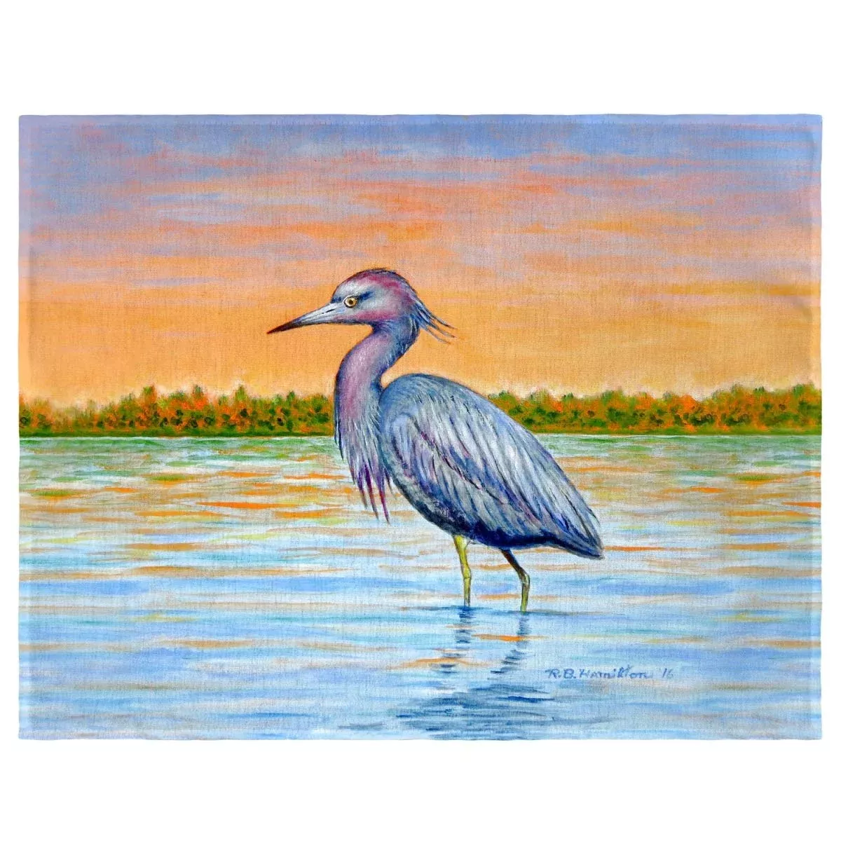 Betsy Drake PM493 Heron & Sunset Place Mat - Set of 4