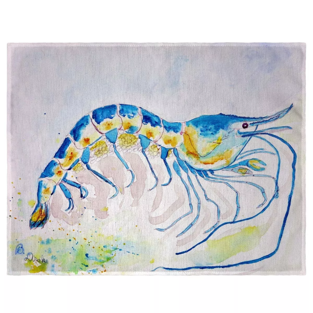Betsy Drake PM753 Blue Shrimp Place Mat - Set of 4