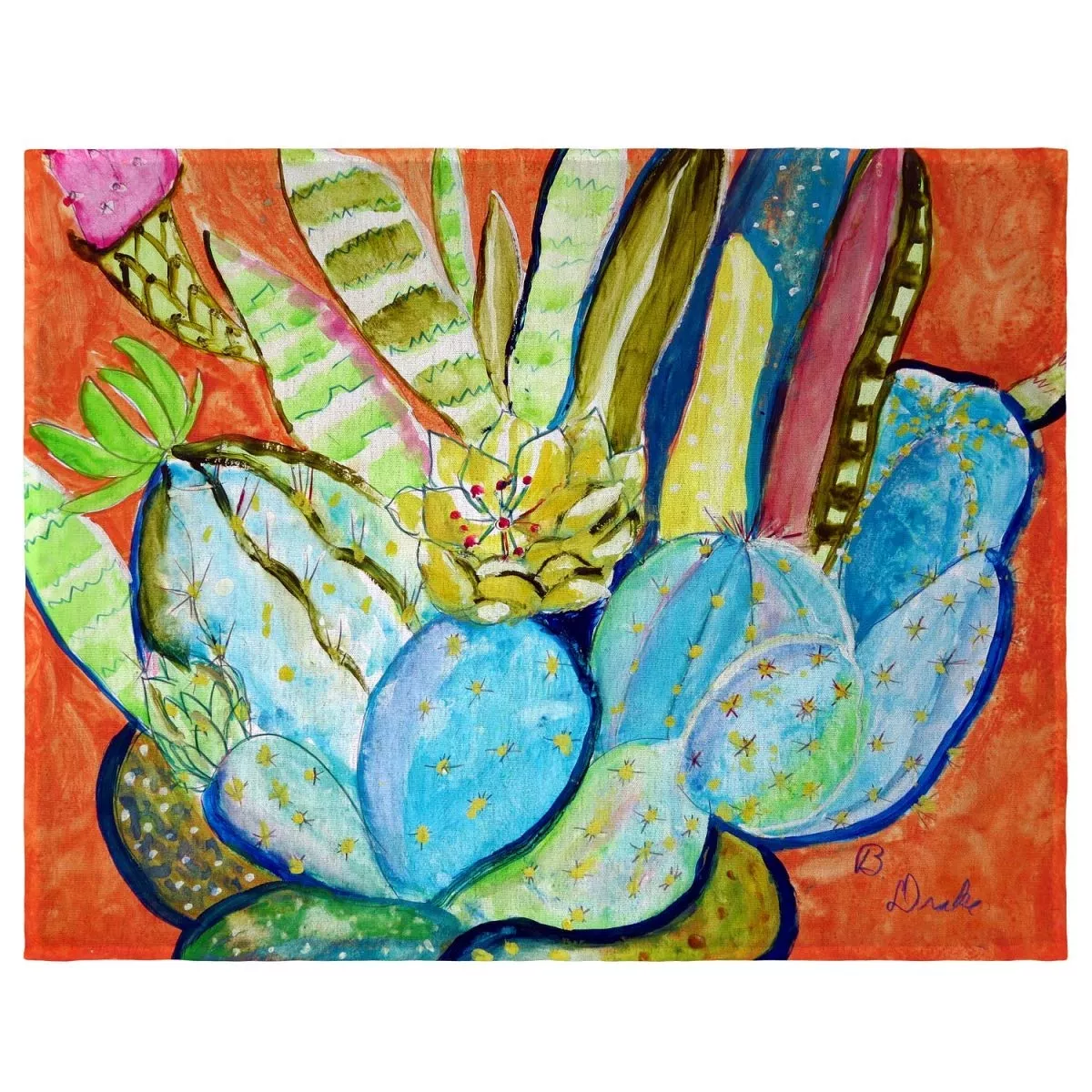 Betsy Drake PM754 Cactus I Place Mat - Set of 4